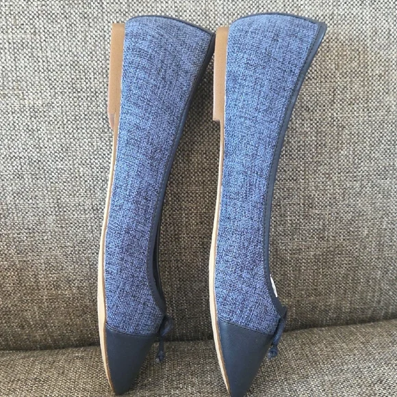 J. Crew Women's Navy Textured Flats - Picture 3 of 8